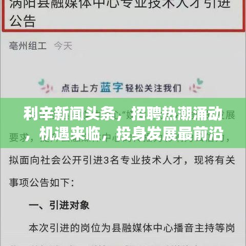 利辛新闻头条，招聘热潮涌动，机遇来临，投身发展最前沿